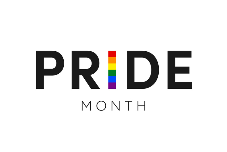Gay Pride Month in June. LGBTQ multicolored rainbow flag